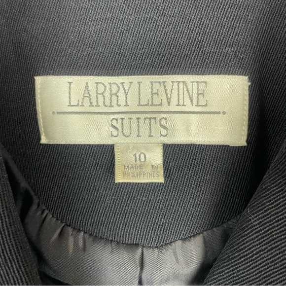 Larry Levine Suits Long Line Black Blazer Size 10 - Picture 6 of 11